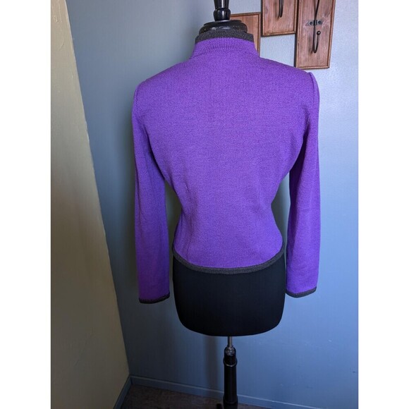 Vintage Purple Wool Sweater Jacket By Donollie Looms - Picture 7 of 10